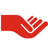 United Way hand icon red