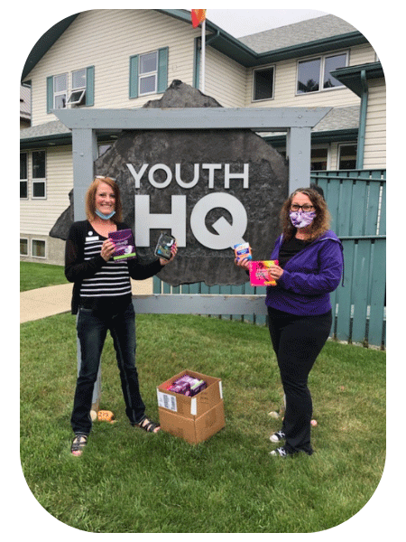 Youth HQ with Period Promise products
